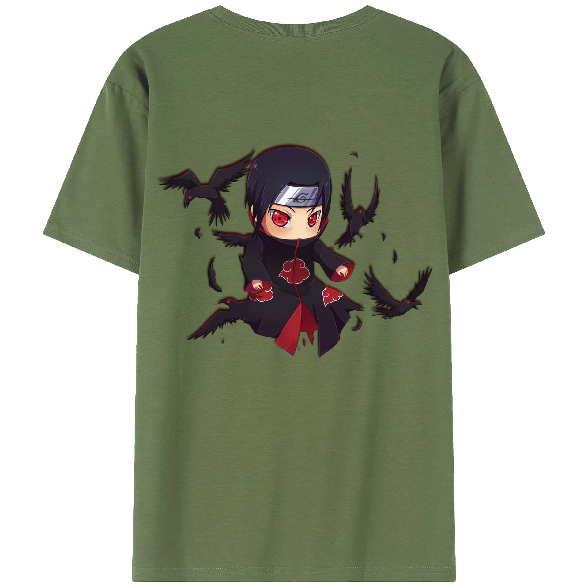（画像用） NARUTO -ナルト- うちは イタチ Uchiha Itachi 綿100％ メンズ半袖Tシャツ（バックプリント） 通気性